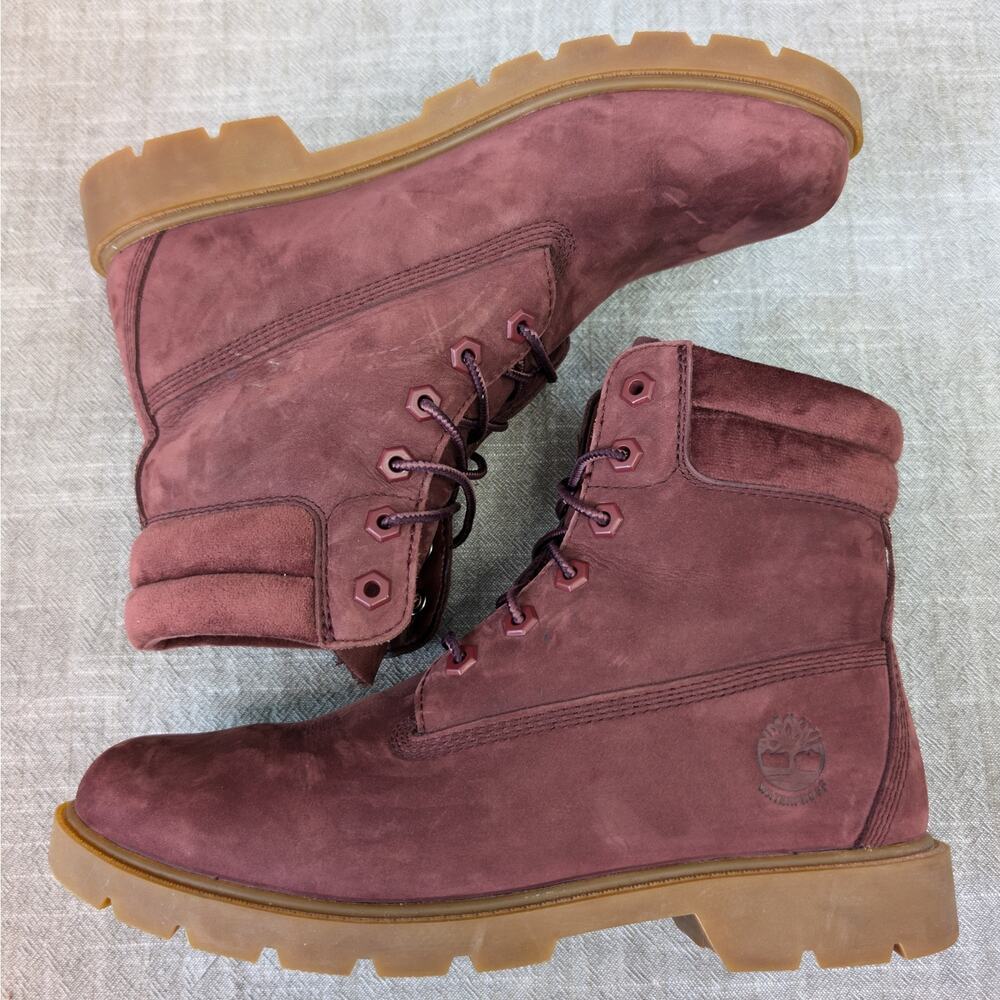 Timberland Linden Woods Burgundy Red Suede Leather Waterproof Boot Womens 9 - Picture 9 of 11
